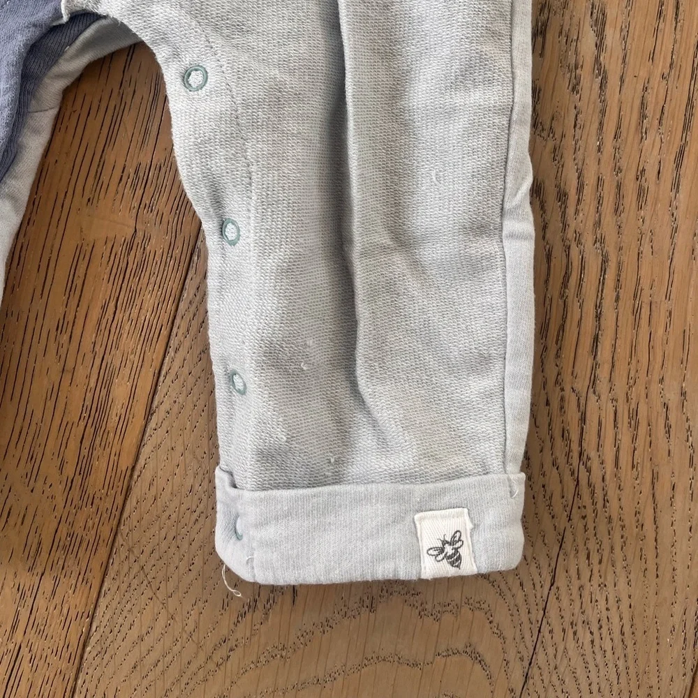 Burt's Bees Baby Boys' 100% Organic Long Sleeve Coverall Blue Block 3-6 month - Picture 4 of 7